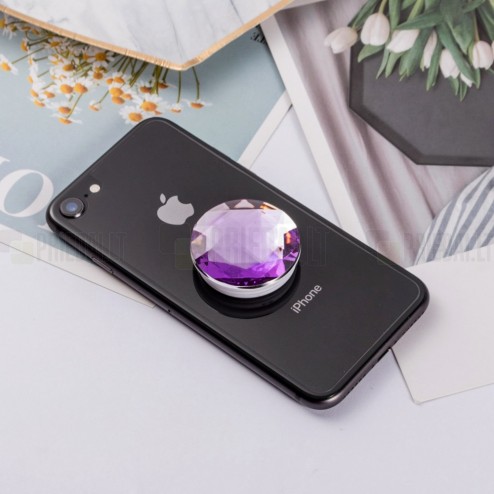 „PopSocket“ Diamond telefono laikiklis (prie nugarėlės) - violetinis