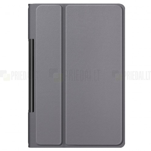 Lenovo Yoga Tab 11 atverčiamas pilkas odinis dėklas - knygutė
