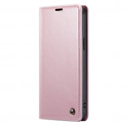 „CaseMe“ Leather solidus atverčiamas dėklas - rožinis (iPhone 14)
