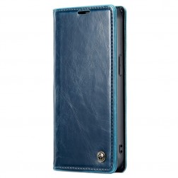 „CaseMe“ Leather solidus atverčiamas dėklas - mėlynas (iPhone 14 Pro)