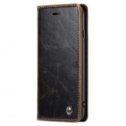 „CaseMe“ Leather solidus atverčiamas dėklas - rudas (iPhone 6 / 7 / 8 / SE 2020 / SE 2022)