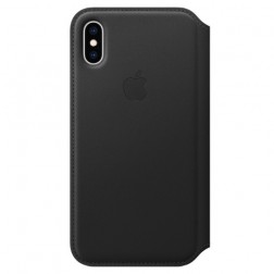 Oficialus „Apple“ Leather Folio atverčiamas dėklas - juodas (iPhone X / Xs)
