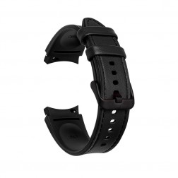 „Leather“ išmaniojo laikrodžio odinė apyrankė - juoda (Samsung Galaxy Watch 4 / 4 Classic)