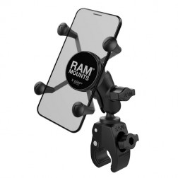 „RAM Mounts“ X-Grip telefono laikiklis motociklui / keturračiui / dviračiui / paspirtukui (tvirtinamas prie vairo) - juodas