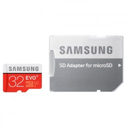 „Samsung“ Evo Plus MicroSD atminties kortelė - 32 Gb (10 Klasė) + SD adapteris
