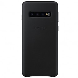 „Samsung“ Leather Cover dėklas - juodas (Galaxy S10)