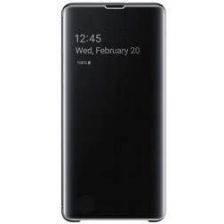 „Samsung“ Clear View Standing Cover atverčiamas dėklas - juodas (Galaxy S10+)