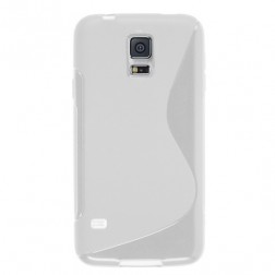 „S-Line“ kieto silikono (TPU) dėklas - baltas (Galaxy S5 mini)