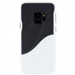 „3D“ Wave Pattern dėklas - juodas / baltas (Galaxy S9)