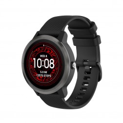 Išmaniojo laikrodžio kieto silikono (TPU) apyrankė - juoda (Samsung Galaxy Watch 5 / 5 Pro / 4 / Garmin Vivoaction 3 / Venu)