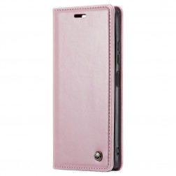 „CaseMe“ Leather solidus atverčiamas dėklas - rožinis (Redmi Note 12 Pro / Poco X5 Pro)