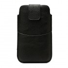 Juoda odinė įmautė telefonui su kišenėle (L dydis - Apple iPhone 6)