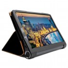 Lenovo Yoga Smart Tab 10.1 (YT-X705F, YT-X705L) Business atverčiamas juodas odinis dėklas - knygutė