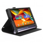 Lenovo Yoga Tab 3 Pro 10.1" ir Yoga Tab 3 Plus 10.1" „Leather“ atverčiamas juodas odinis dėklas (sulankstomas)