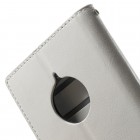 Nokia Lumia 830 atverčiamas baltas odinis dėklas - piniginė