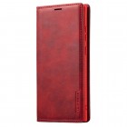 „Lc.Imeeke“ Samsung Galaxy S23 Ultra (SM-S918) raudonas odinis atverčiamas dėklas