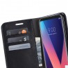 LG V30 (H930) „Muxma“ atverčiamas juodas odinis dėklas - piniginė