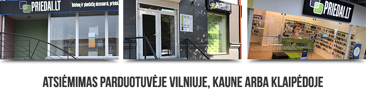 Atsiėmimas parduotuvėse Vilniuje, Kaune arba Klaipėdoje